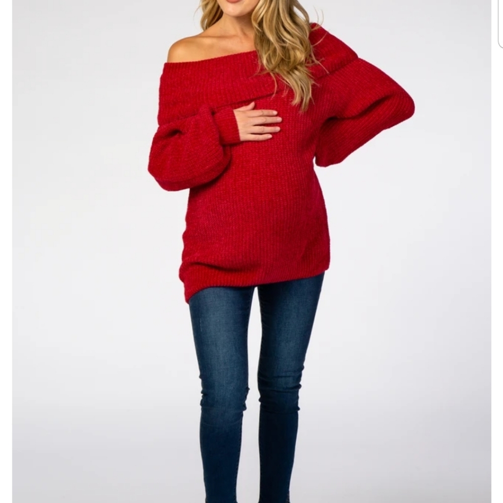 Fold over maternity sweater